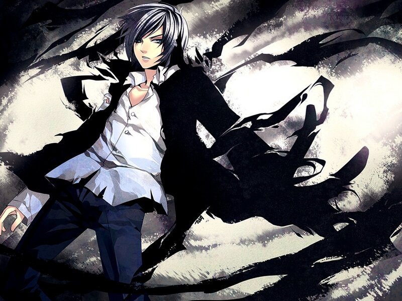 Anime Character with Black Wings — Dramatic, Manga, White Shirt