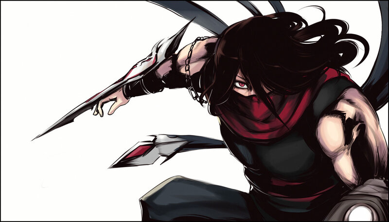 Anime Character with Blades — Black