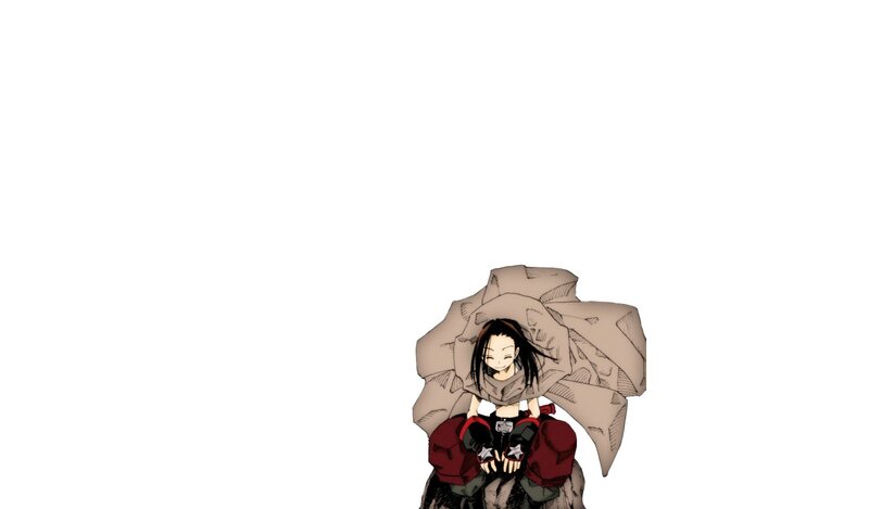 anime character with blanket