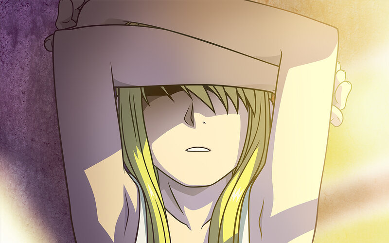 anime character with blindfold
