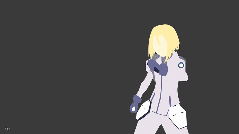 Anime Character with Blonde Hair — Gray, Neutral