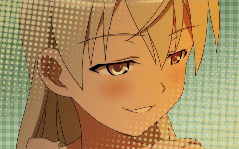 Anime Character with Blonde Hair — Orange, Calm