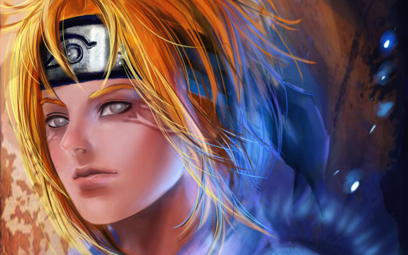 Anime Character with Blonde Hair — Orange, Dramatic