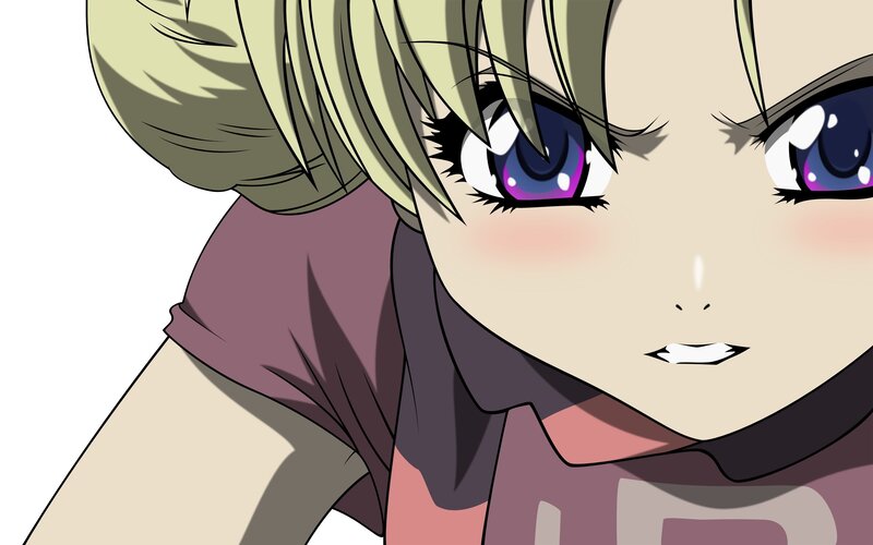 Anime Character with Blonde Hair — Purple