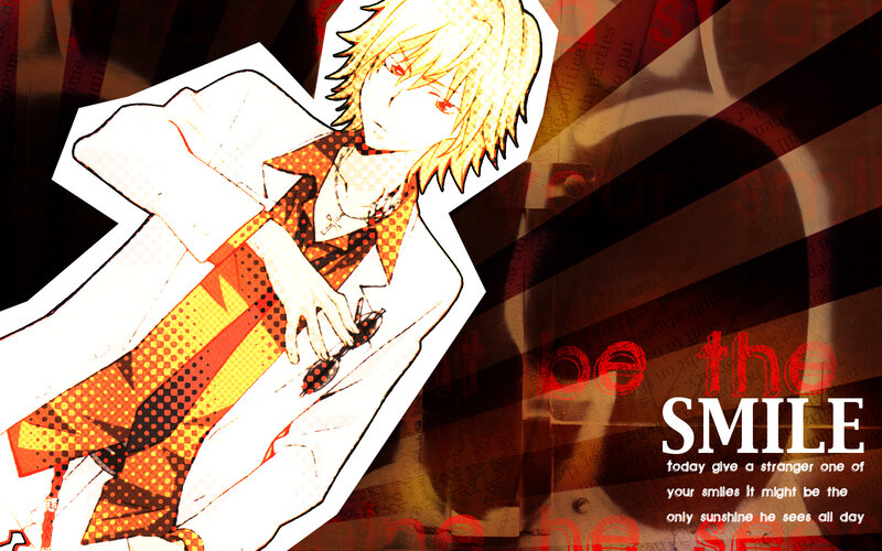 Anime Character with Blonde Hair — Red, Dramatic