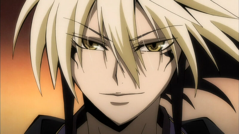 Anime Character with Blonde Hair — White, Dramatic