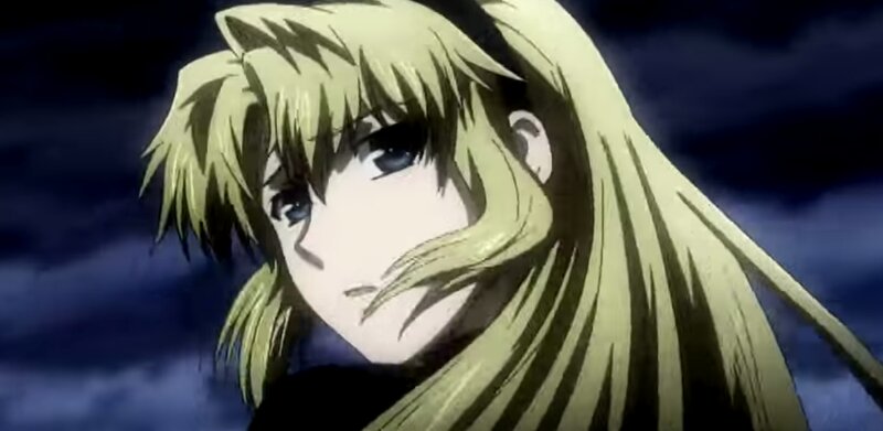 Anime Character with Blonde Hair — Yellow, Dramatic, Night