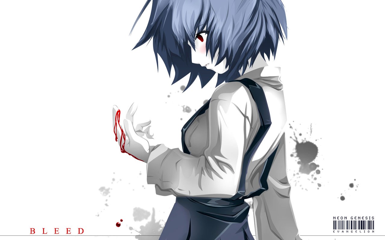 Anime character with blood