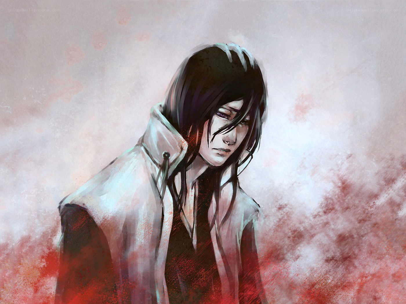 anime character with blood