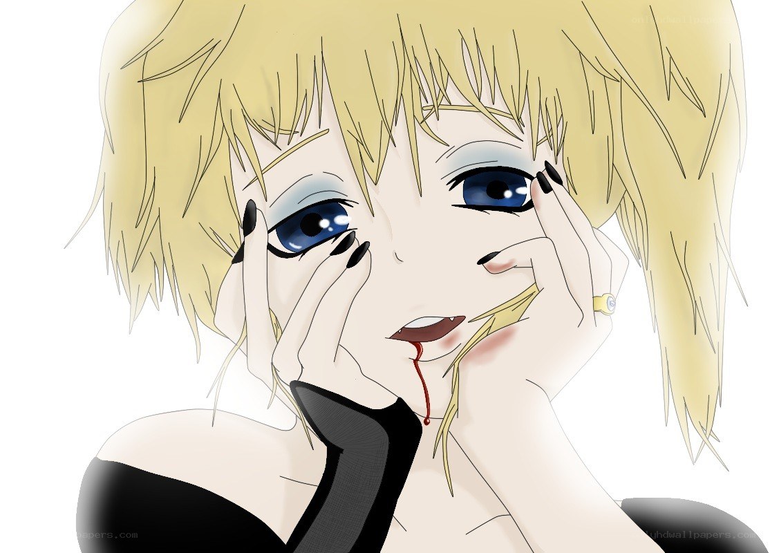 anime character with blood