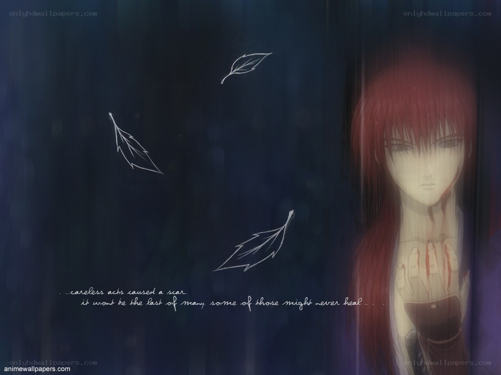 anime character with blood
