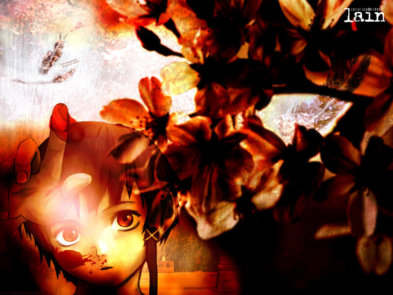 anime character with blood and flowers