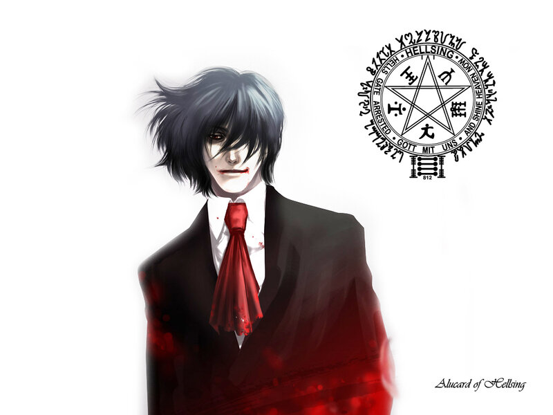 Anime character with blood and sigil