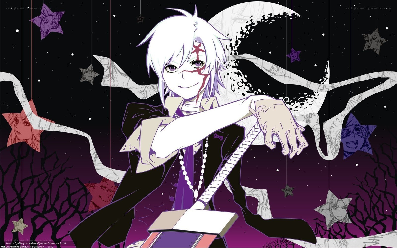 anime character with blood and stars