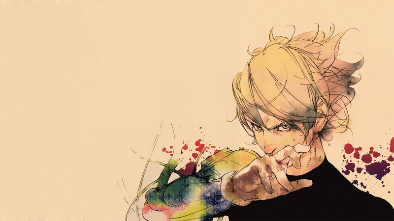 Anime Character with Blood — Beige