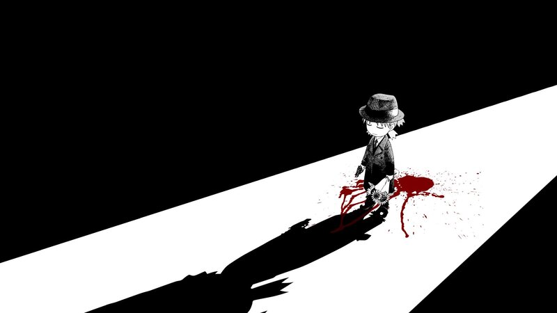 Anime Character with Blood — Black, Dramatic, Manga, Hat, Coat