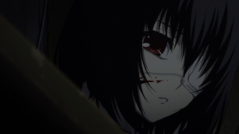 Anime Character with Blood — Black, Dramatic, Night, Eyes