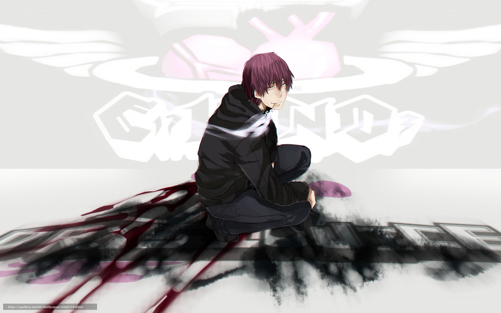Anime character with blood effects
