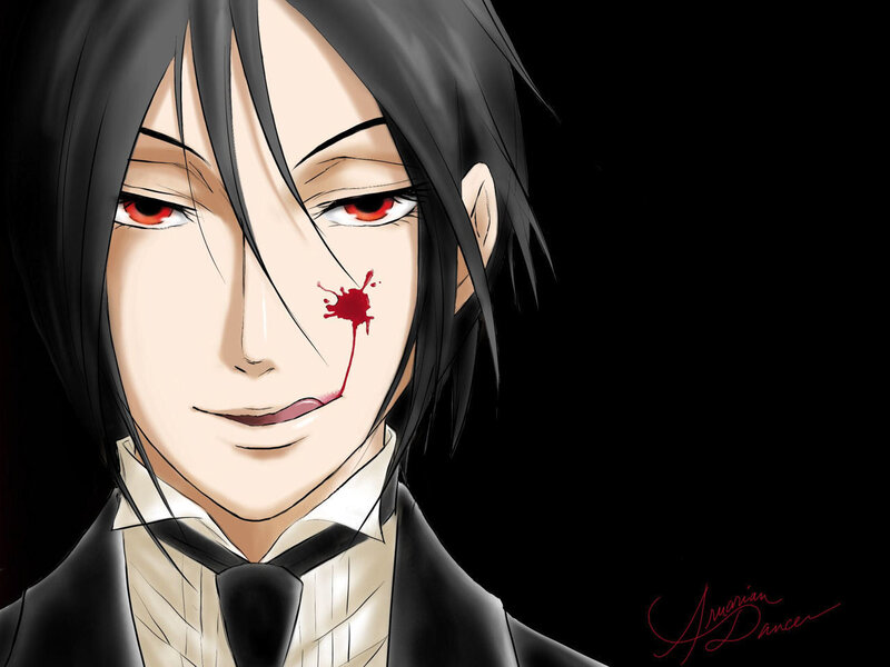 anime character with blood on face
