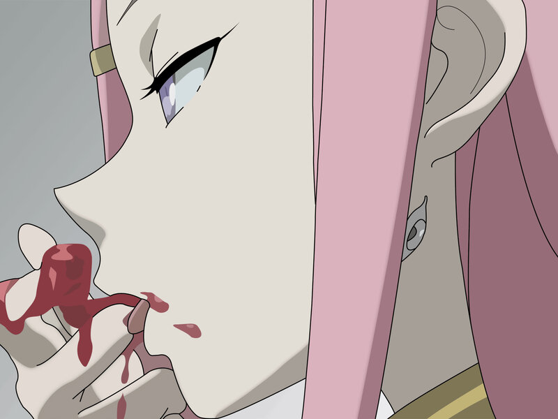 anime character with blood on hand