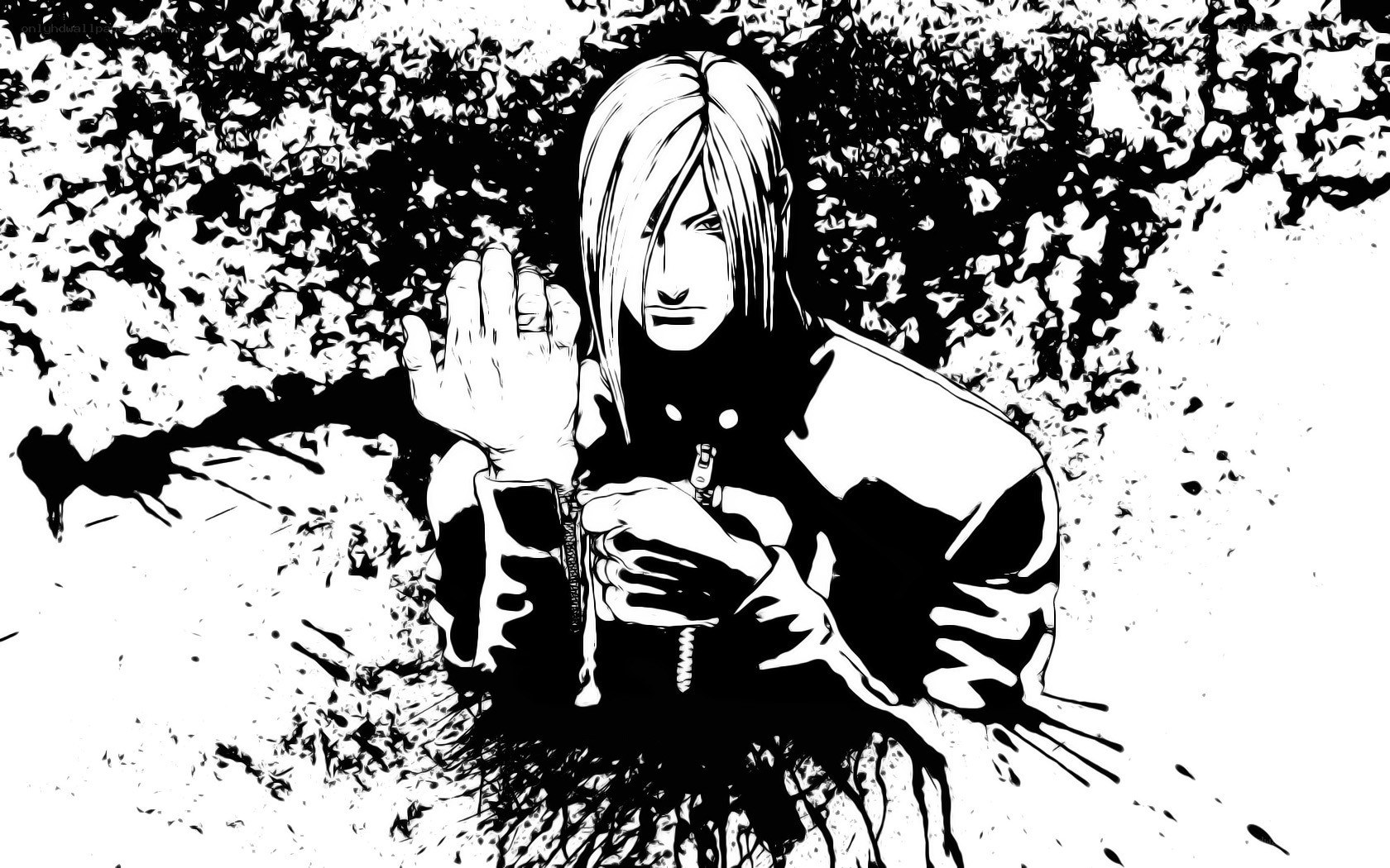 anime character with blood splatter