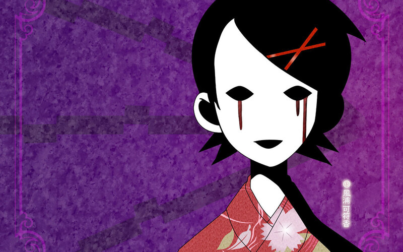 anime character with blood tears