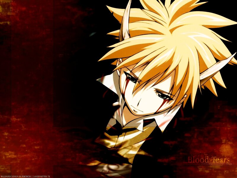 Anime Character with Blood Tears — Black