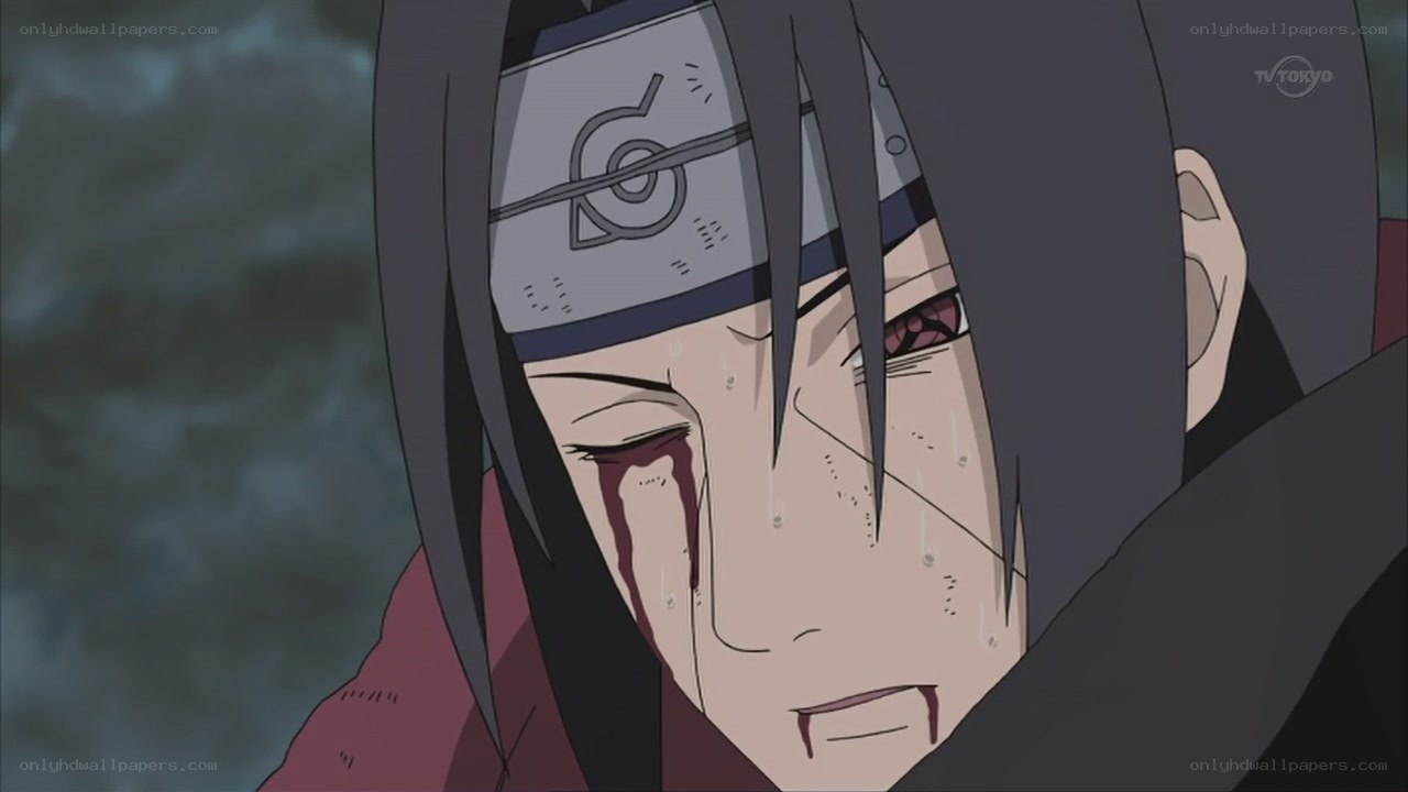 anime character with blood tears