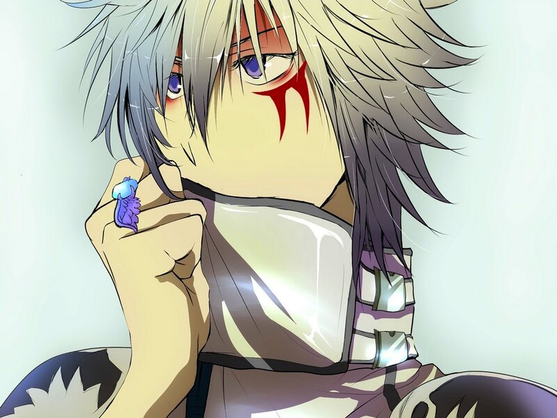 Anime Character with Blood — White, Dramatic, Manga