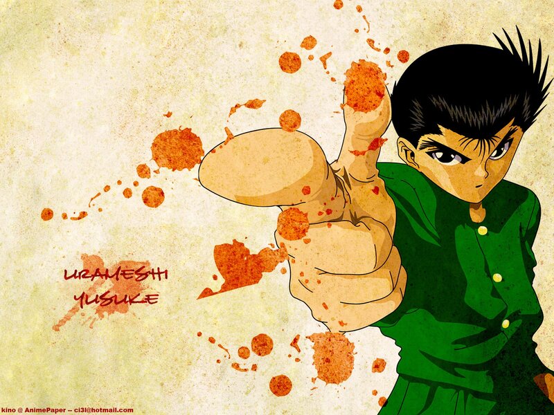 Anime Character with Bloodied Hand — Green