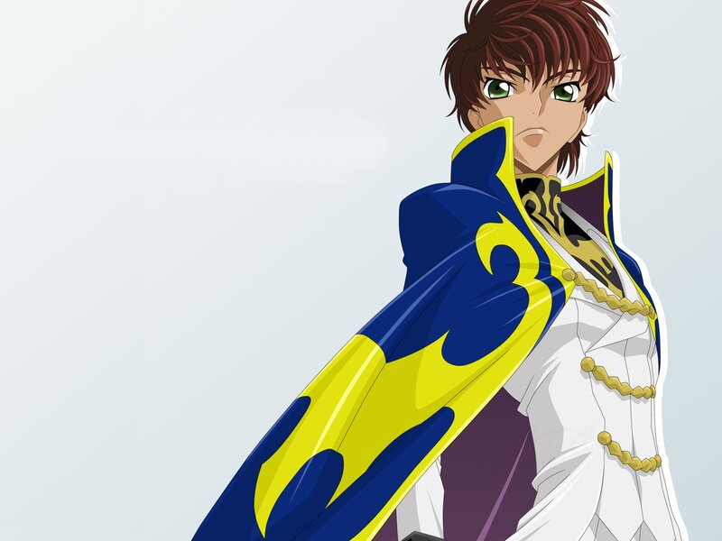 anime character with blue and yellow cloak