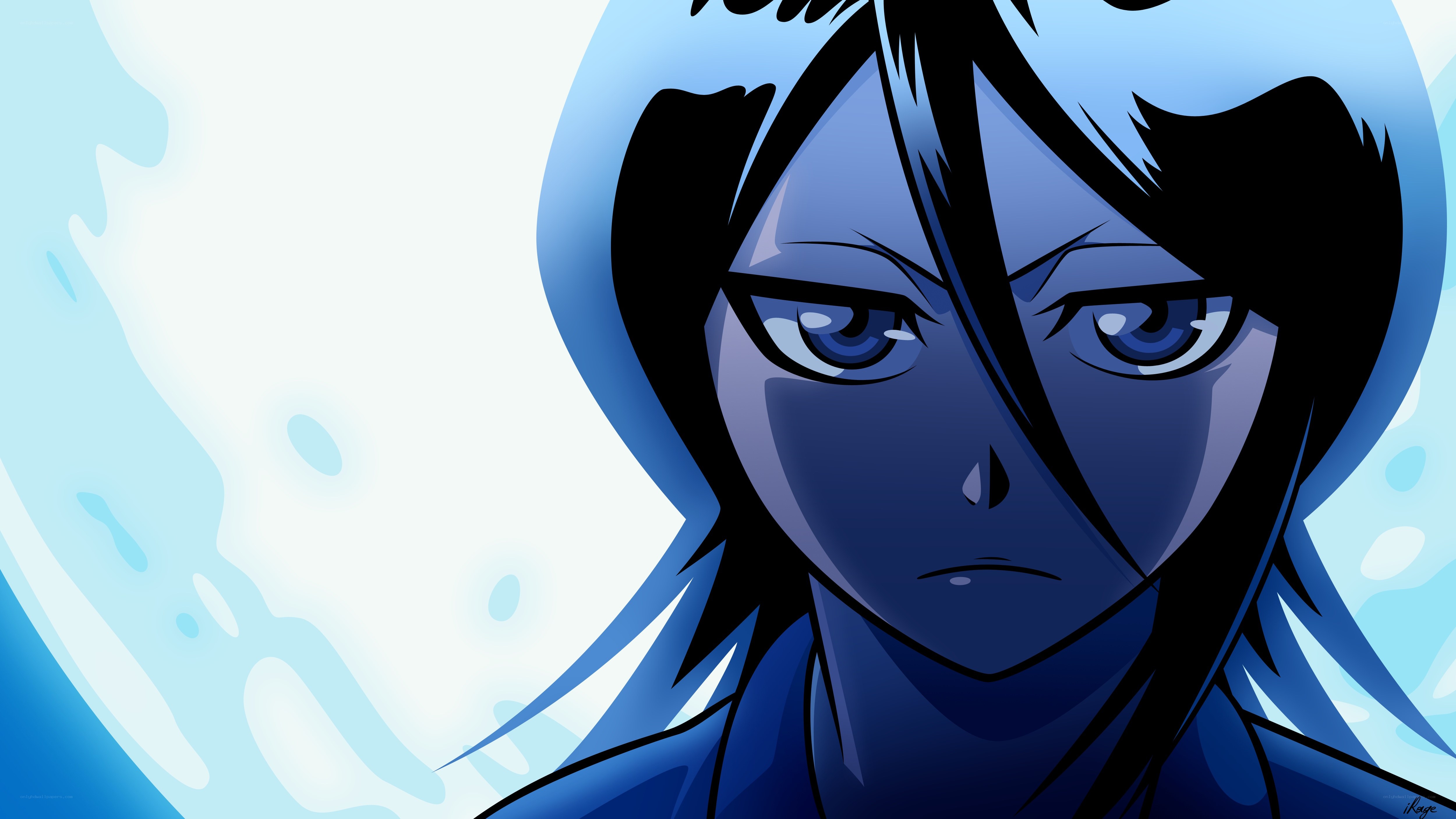 anime character with blue aura