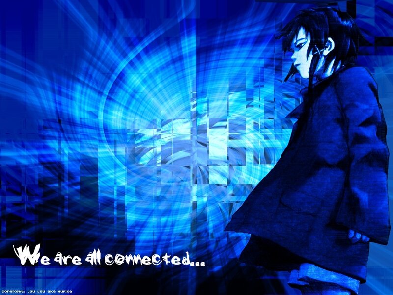 anime character with blue background