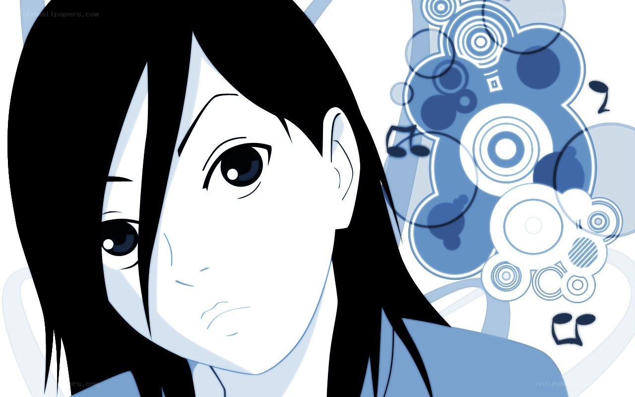 anime character with blue background