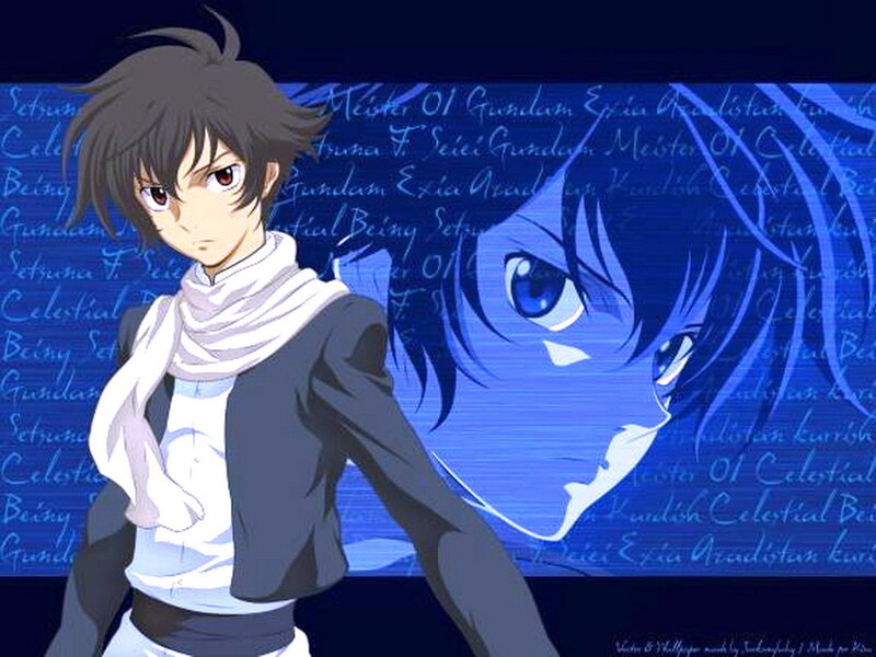 Anime character with blue background
