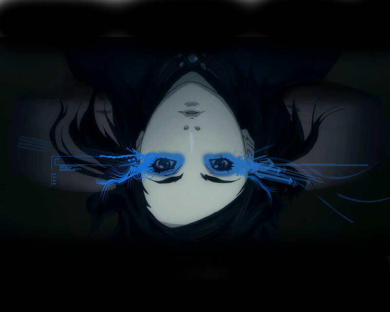 anime character with blue effects
