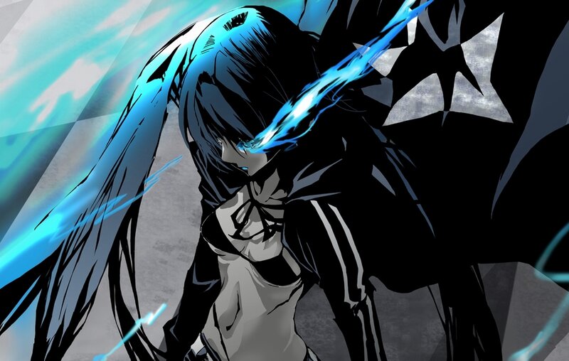 anime character with blue energy