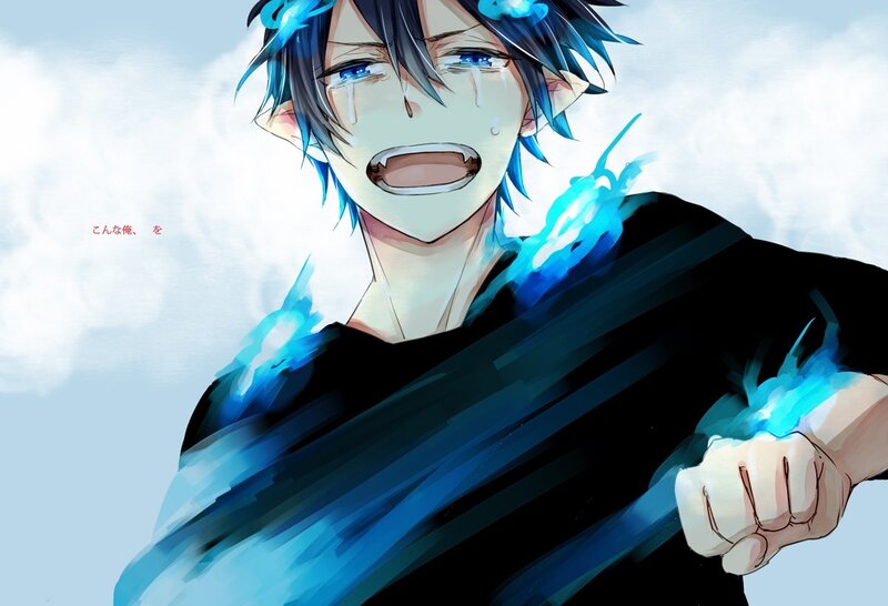 anime character with blue energy