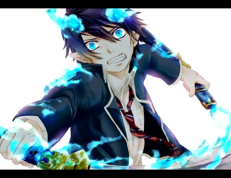 anime character with blue energy