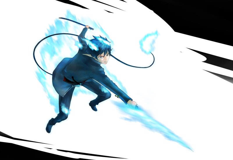 anime character with blue energy