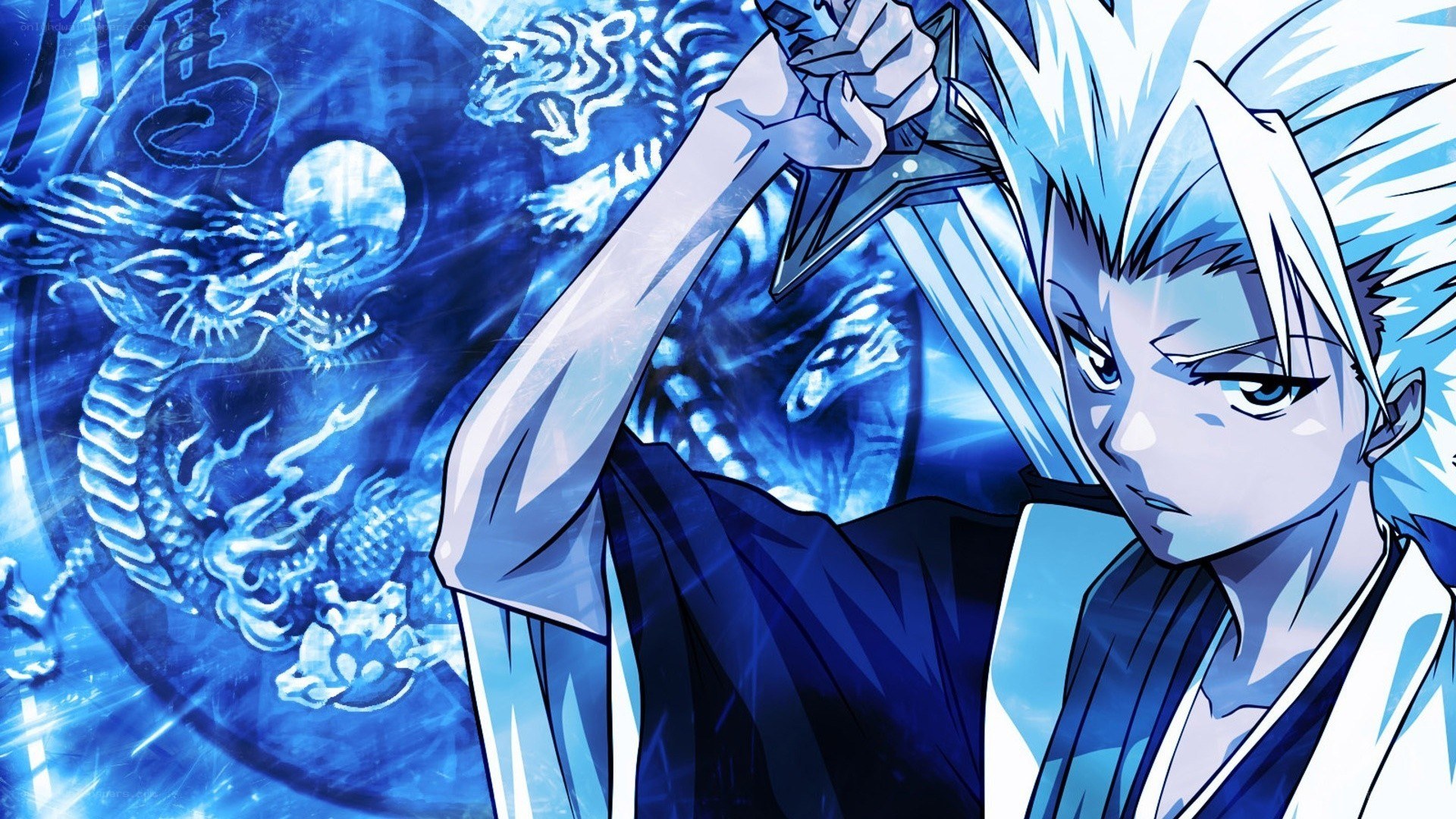 anime character with blue energy