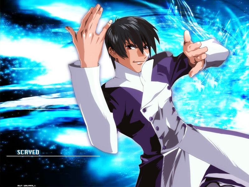 anime character with blue energy