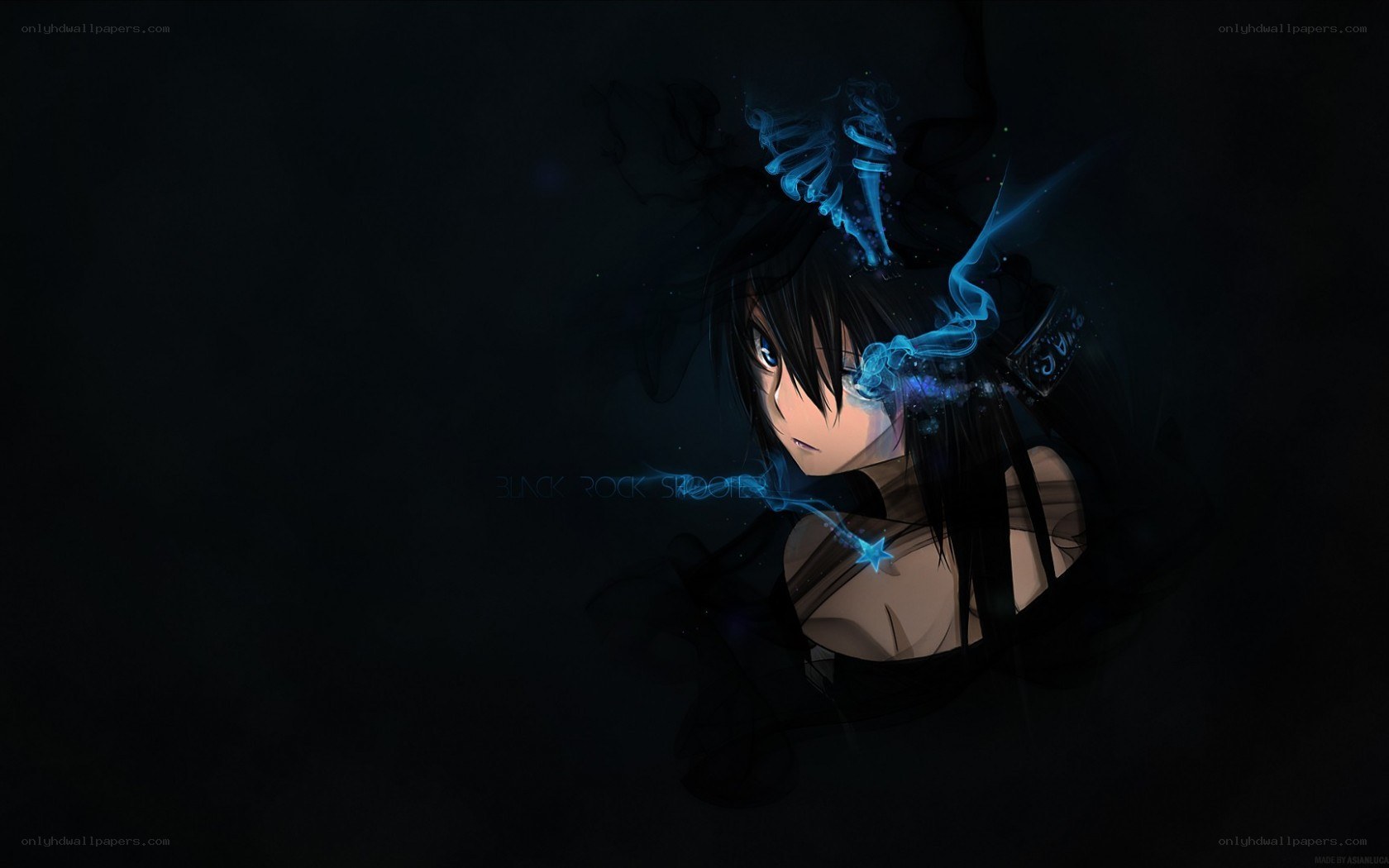 anime character with blue energy
