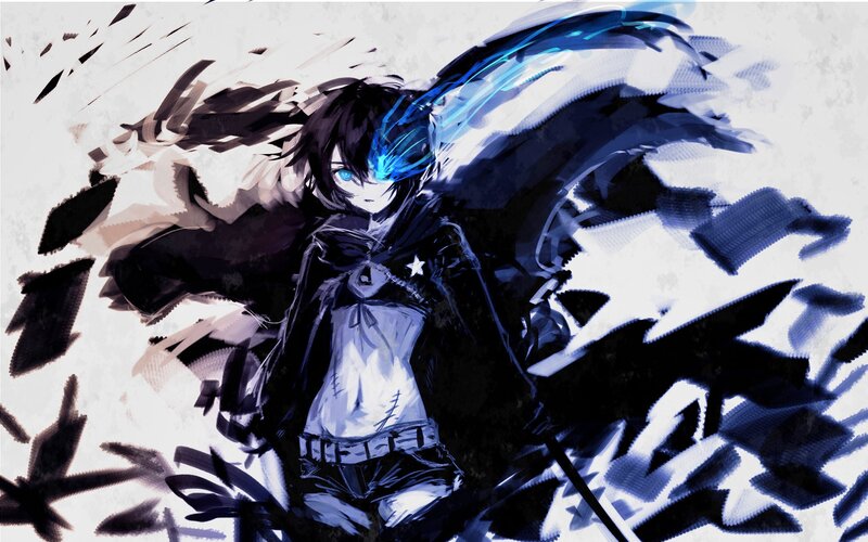 anime character with blue energy