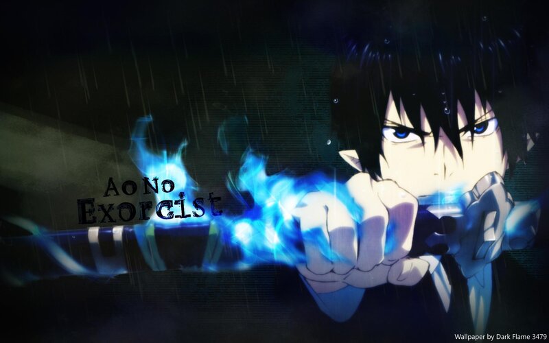 Anime Character with Blue Energy — Black, Dramatic, Night, Rain