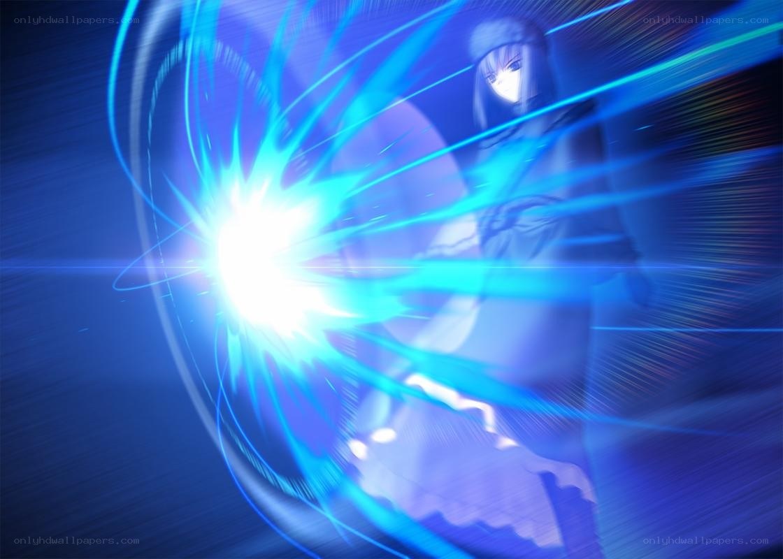 anime character with blue energy blast