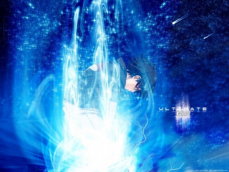 Anime Character with Blue Energy — Dramatic, Night, Digital Art, Lightning