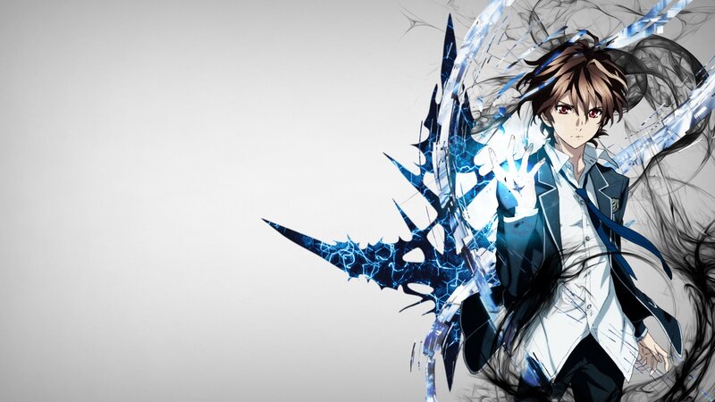 Anime Character with Blue Energy — Dramatic, School Uniform