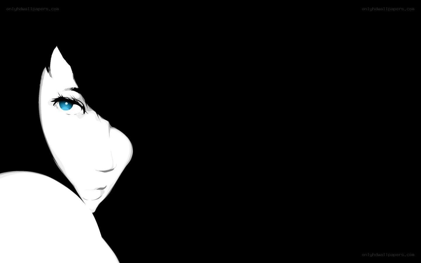 anime character with blue eye