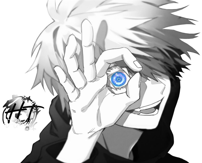 Anime Character with Blue Eye — Black, Dramatic, Manga